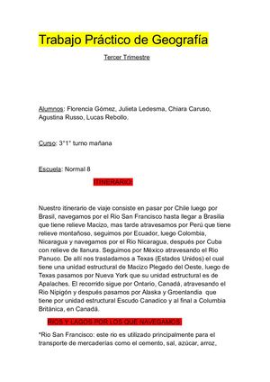 Trabajo Practico De Geografia 3er Trimestre