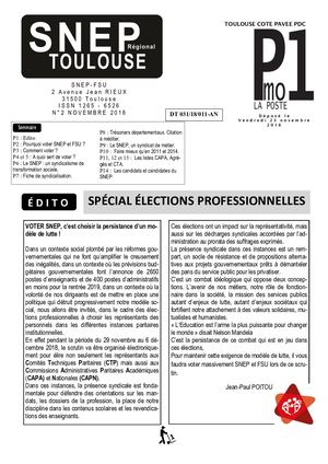 Bulletin Spécial éLections Pro Novembre 2018
