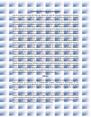 Resumen Aprender A Proteger La Biodiversidad