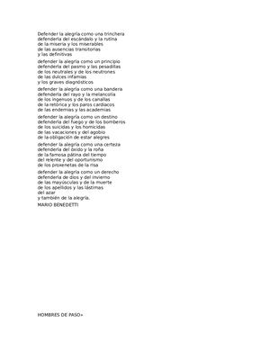 Defender La Alegría Como Una Trinchera