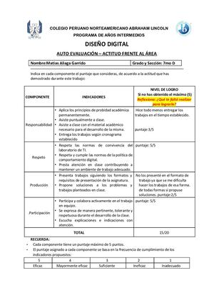 2 Autoevaluación Actitud Frente Al Área