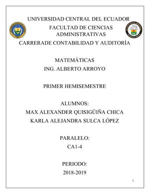 UCE Portafolio Digital Matematica I