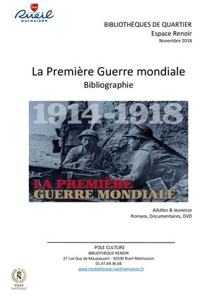 Bibliogr 1ere Guerre mondiale
