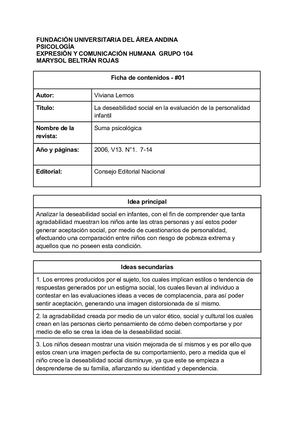 Deseabilidad Social #1