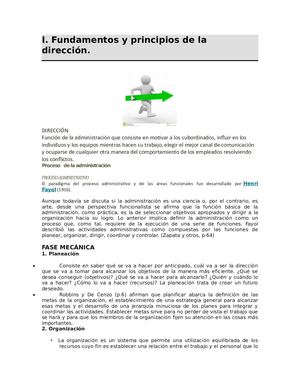 I. Fundamentos Y Principios De La Dirección