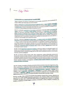 La Educación en la Constitución 2008