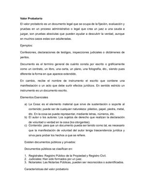 Valor Probatorio