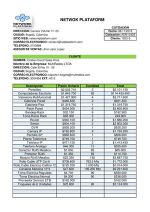 Cotización De Herramientas