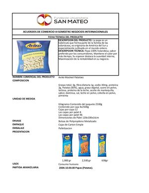 Ficha Tecnica Del Producto