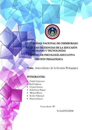 Grupo 1 Antecedentes De Gestion Pedagogica
