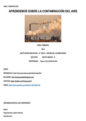 MODULO I- APRENDEMOS SOBRE LA CONTAMINACIÓN DEL AIRE