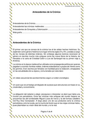 Antecedentes De La Cronica