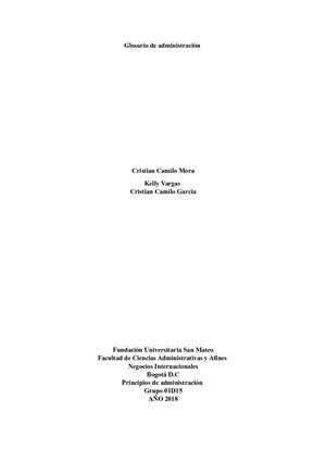 Glosario De Administracion