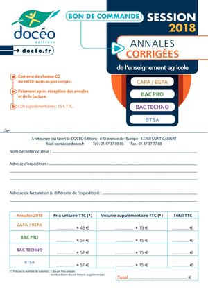 Bon De Commande Annales Corrigees 2018 Doceo Editions Web