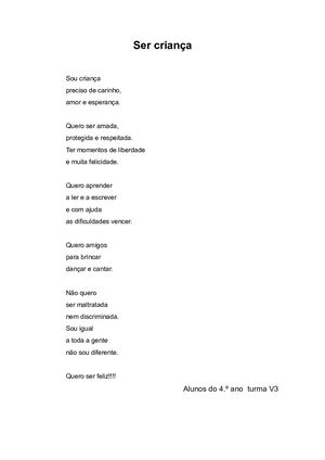 Ser Criança (4º Ano - Turma V3).
