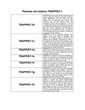 Planetas Del Sistema Trappist 1