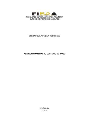 Artigo Capa BrenaABANDONO MATERIAL NO CONTEXTO DO IDOSO