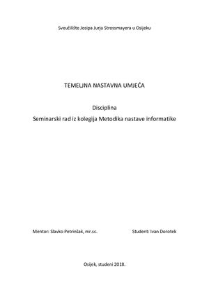 Disciplina - temeljno nastavno umjeće