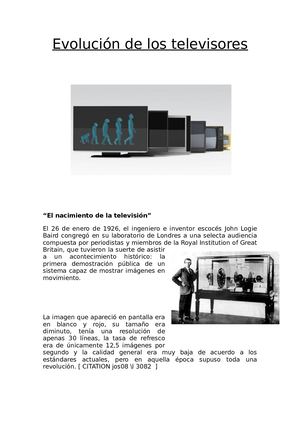 Evolucion De Los Televisores