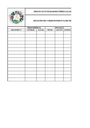 Registro Correspondencia Recibida