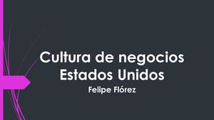 Cultura De Negocios Estados Unidos