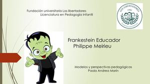Frankenstein Educador De Philippe Meirieu
