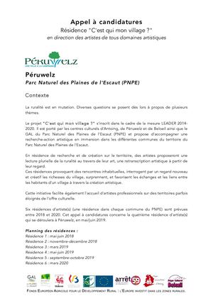 Appel À Candidatures Péruwelz