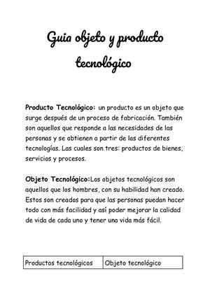 Guia Objeto Y Producto Tecnológico