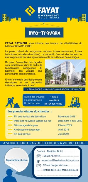 Chantier SEMAPHORE - Flyer Riverains