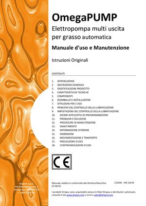 Dropsa Omega Pump Automatica Manuale D'usoe Manutenzione 2018