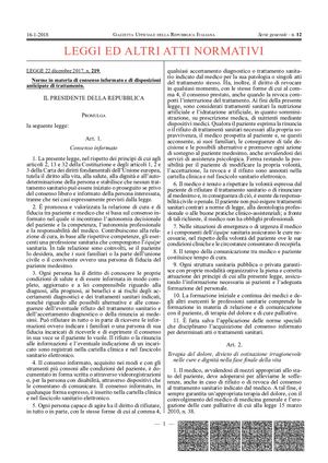 Legge 22 Dicembre 2017 N 219