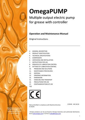 Dropsa Omega Automatic Pump Use And Maintenance Manual 2018