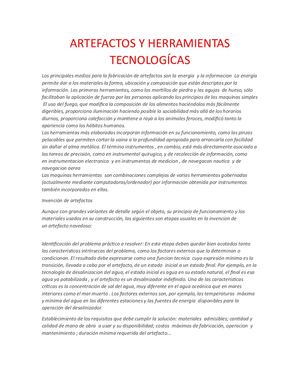 Artefactos Y Herramientas Tecnologícas