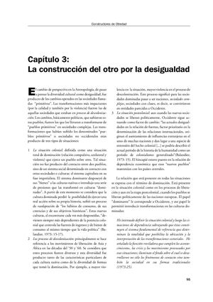 La Construcción Del Otro Por La Desigualdad