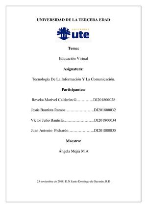 Educacion Virtual Trabajo Tic