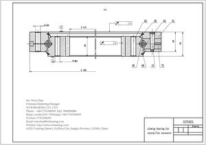 Drawing Of Slewing Bearing Ring  Turntable Gear For Caterpillar Excavator CAT 345CL