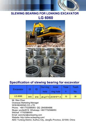 Slewing Bearing Ring  Turntable Gear For Lonking Excavator LG 6060
