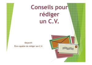 Conseils pour rédiger un CV en lycée pro