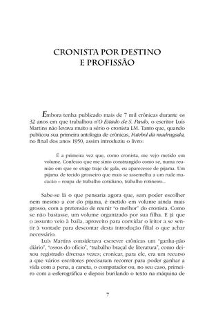 Melhores crônicas Luís Martins - Trecho da obra