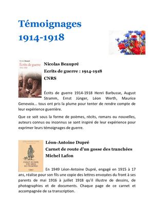 4 Témoignages 14 18