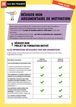 Lettre de motivation 2018