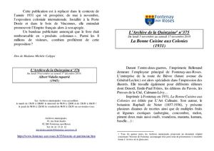 AMFAR A15 375 La Bonne Cuisine aux Colonies (1931)