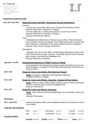 Cv Iris Toulouse