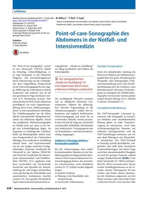 06 Point Of Care Sonographie Des Abdomens In Der Notfall- Und Intensivmedizin