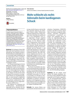 12 Mehr Schlecht Als Recht Adrenalin Beim Kardiogenen Schock