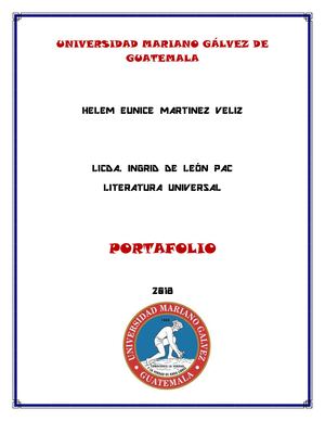 PORTAFOLIO LITERATURA UNIVERSAL