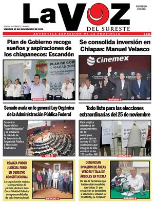 Diario la Voz del Sureste 23/11/2018