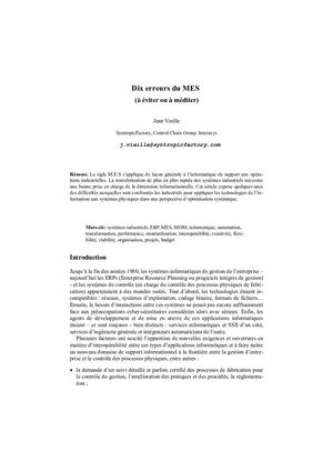 10 Erreurs du M.E.S.