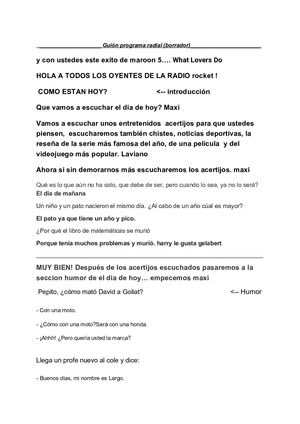 Guion Progama Radial