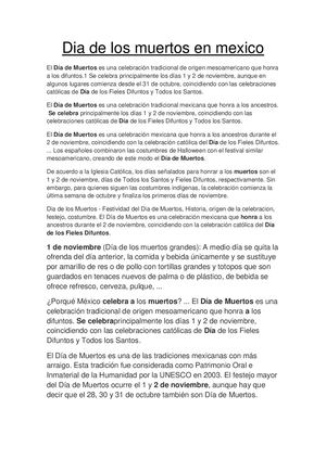 Dia De Los Muertos En Mexico